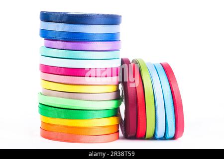 The ribbons bobbins isolated on white background Stock Photo