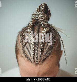 Cornrows mans braids Stock Photo