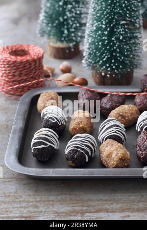 Christmas date and apple sweets Stock Photo