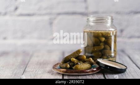 Pickled gherkins Stock Photo