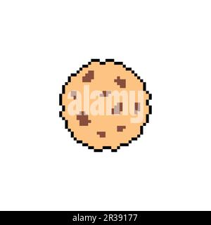 Cookies pixel art. 8 bit food. pixelated Vector illustration Stock Vector