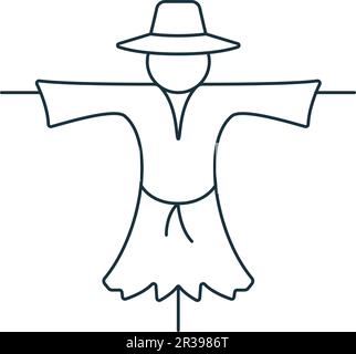 Scarecrow icon. Monochrome simple sign from agriculture collection. Scarecrow icon for logo, templates, web design and infographics. Stock Vector
