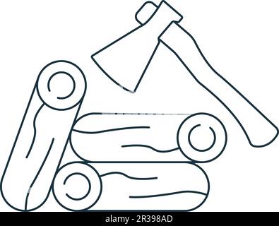 Cut firewood icon. Monochrome simple sign from agriculture collection. Cut firewood icon for logo, templates, web design and infographics. Stock Vector