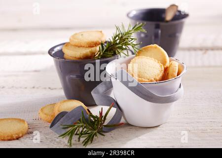 Rosemary shortbread biscuits Stock Photo