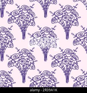 Hand drawn doodle style rose flowers seamless pattern. white background ...
