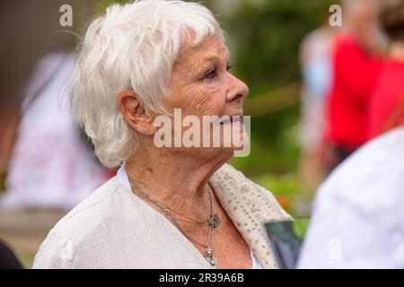 London, UK. 22nd May, 2023. Dame Judi Dench attending the 2023 RHS Chelsea Flower Show. Credit: David Betteridge/Alamy Live News Stock Photo