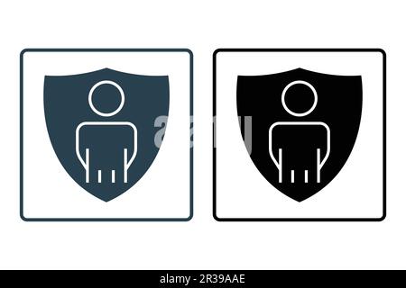 People insurance icon. insurance symbol, protection, safety, health. Solid icon style design. Simple vector design editable Stock Vector