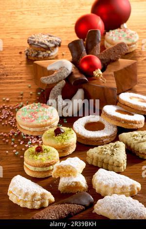 Various Christmas cookies from Austria Stock Photo