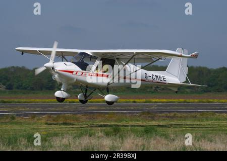 Light aircraft Comco Ikarus C42 Cyclone stands by at the airport, Hoexter  Holzminden airfield, Raeuschenberg, Hoexter, Weserbergland, North Stock  Photo - Alamy