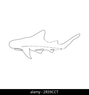 sketch of a shark on a white background, vector illustration Stock Vector
