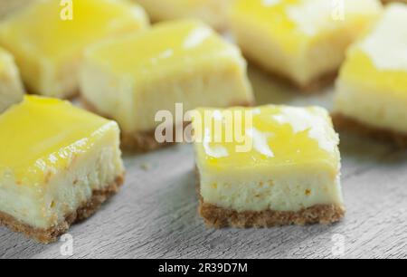 Lemon cheesecake squares Stock Photo