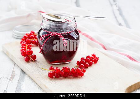 Homemade blackcurrant jelly Stock Photo