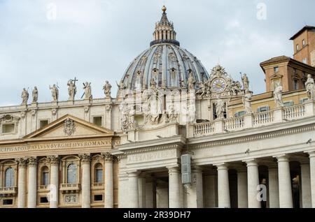 St Peters Basilica viewed from square Stock Photo