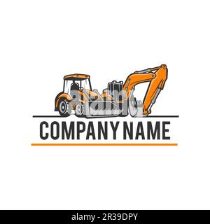 Creative excavator illustration for logo template.EPS 10 Stock Vector