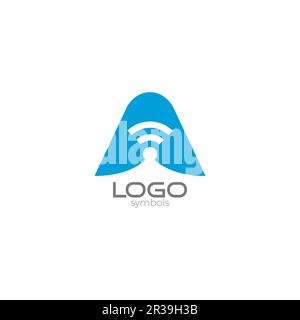 Letter A Signal Logo. A Wifi Logo For Internet Stock Vector