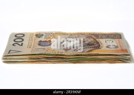 Stack of polish banknotes Stock Photo