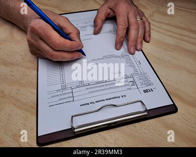 Tax 1120 USA Income Form, U.S. Corporation Income Tax Return. Stock Photo