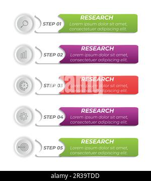web navigation infographic step templates Stock Vector