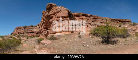 edificio de viviendas, Yacimiento arqueológico de Tiermes, Soria, comunidad autónoma de Castilla y León, Spain, Europe. Stock Photo