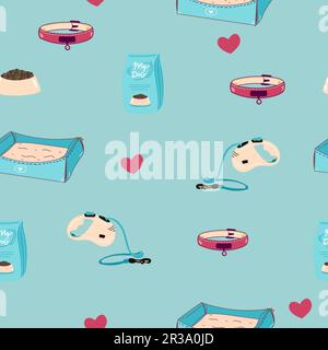 Dog pattern Geometric style seamless pattern Stock Vector