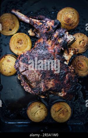 Easter Leg of Lamb Stock Photo