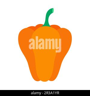 Organic pepper isolated on white background. Healthy lifestyle. Vector illustration in flat style. Stock Vector