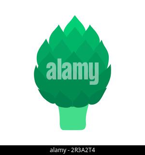 Artichoke. Organic vegetable isolated on white background. Healthy lifestyle. Vector illustration in flat style. Stock Vector