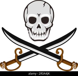 Skull and crossed swords vector illustration Stock Vector Image & Art ...