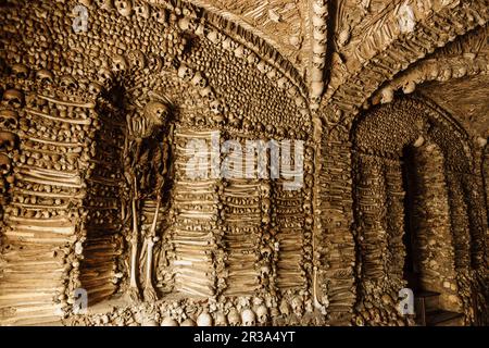 Capela Das Ossos,(capela das almas), iglesia de nuestra senora da Espectaçao, siglo XVIII, Campo Maior, La Raya, Alentejo, Portugal, europa. Stock Photo