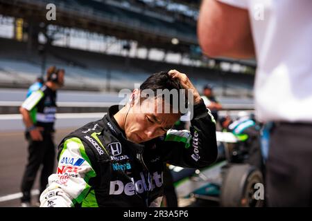 Indianapolis, United States. 22nd May, 2023. Chip Ganassi Racing driver Takuma Sato (11) of Japan finishes practicing for the Indy 500 at Indianapolis Motor Speedway in Indianapolis. (Photo by Jeremy Hogan/SOPA Images/Sipa USA) Credit: Sipa USA/Alamy Live News Stock Photo