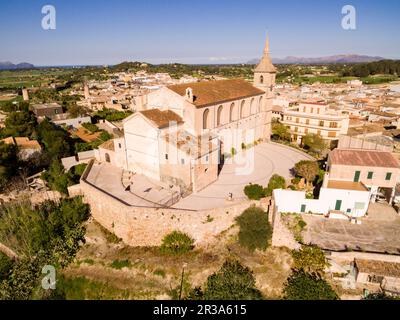 Parish Church of Santa Margalida, built between the 16th and 17th centuries on the remains of an earlier temple, Santa Margalida, Mallorca, balearic islands, spain, europe. Stock Photo