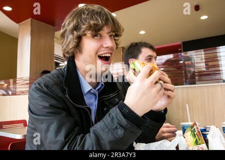 Burger King Restaurant Opening Day Stock Photo