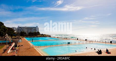 View of Pavilion Public Swimming Pool on Sea Point promenade in Cape Town South Africa Stock Photo