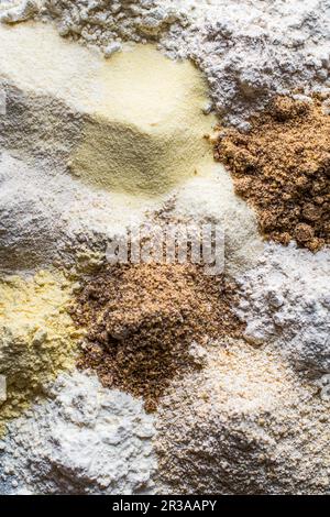 Various types of flour Stock Photo