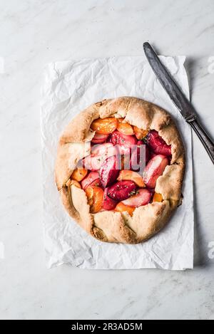 Plum Galette Stock Photo