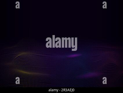 Abstract colored luminous waves on a dark background. Layout of the cover, poster, banner, poster. A template for interior design, creative design and Stock Vector