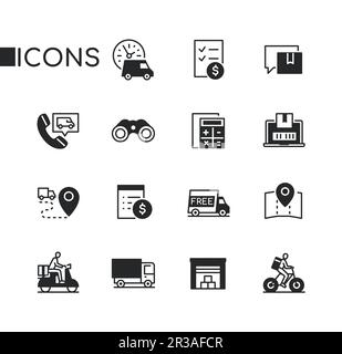 Delivery and logistics - set of line design style icons Stock Vector