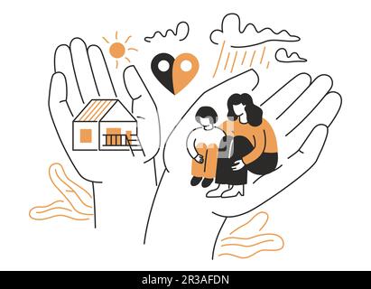 Leaving home - modern line design style illustration Stock Vector