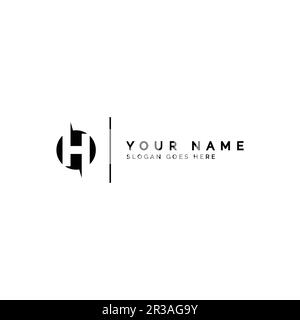 Creative Logo for Initial H in Monogram Style - Vector Template for Initial Letter H Stock Vector