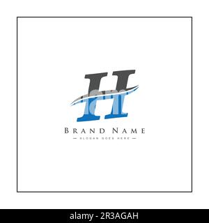 Vector Template for Initial Letter H Logo - Elegant Monogram Logo for Alphabet H Stock Vector