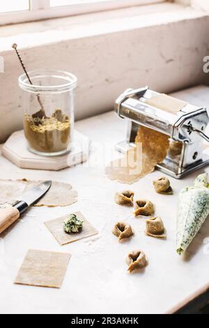 Hemp Pasta Tortellini Stock Photo