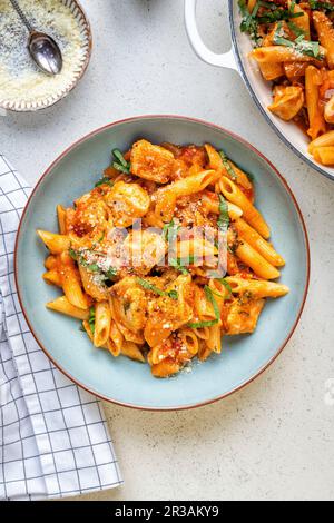 Cajun Chicken Pasta Stock Photo