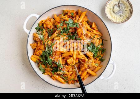 Cajun Chicken Pasta Stock Photo