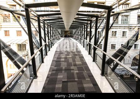 Sky bridge walkway entrance exit doors at Sandton Convention Center Stock Photo