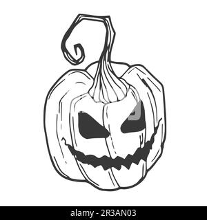 Halloween pumpkin. Vector concept in doodle and sketch style. Hand drawn illustration for printing on T-shirts, postcards. Stock Vector