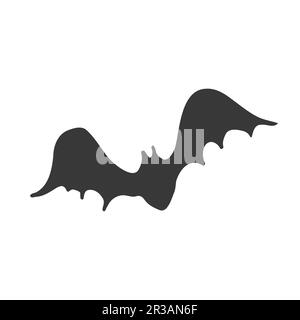 Cute illustration of Bat. Doodle illustration of Bat. Halloween concept. Simple line sketch Stock Vector