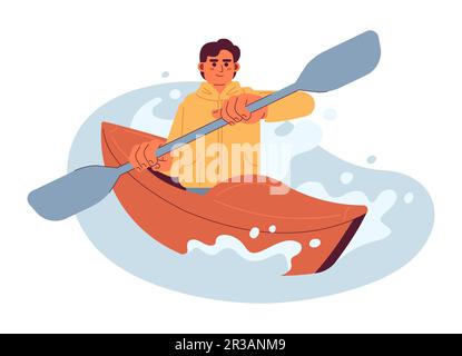 Kayaking competition conceptual hero image Stock Vector