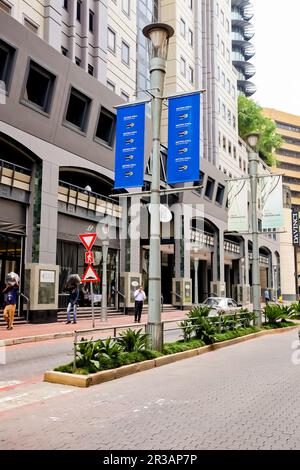 Exterior view of Sandton Convention Centre from Maude Street Stock Photo