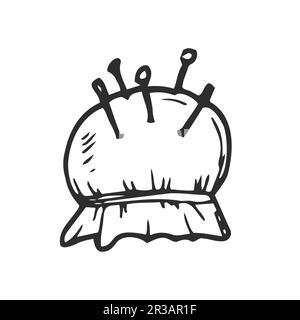 Sewing item needle bed. Vector line Stock Vector