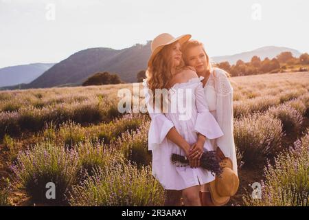 Long-lasting and strong friendship between two women Stock Photo